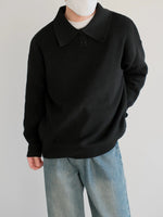 Long Sleeve Knit Polo Shirt