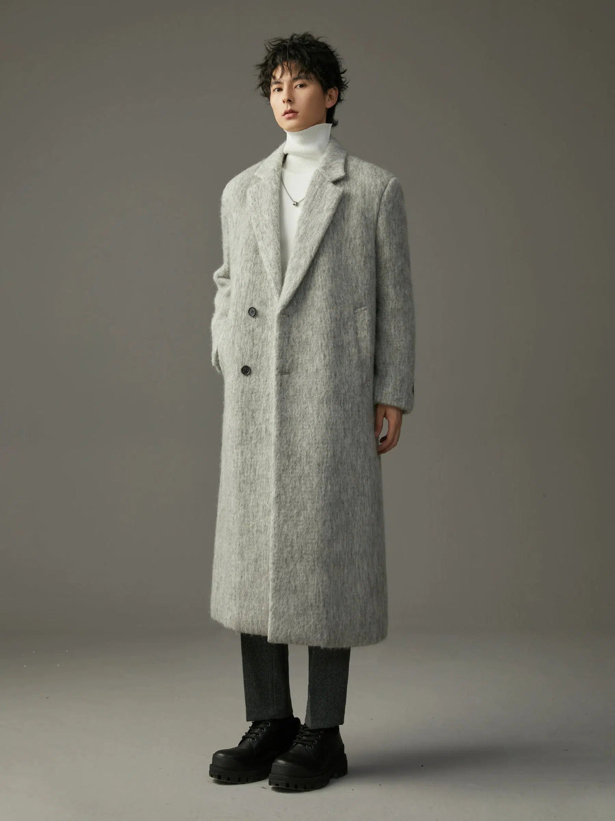 Wool Coat with Double Button Front