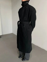 Wool Double-Breasted Coat with Belt