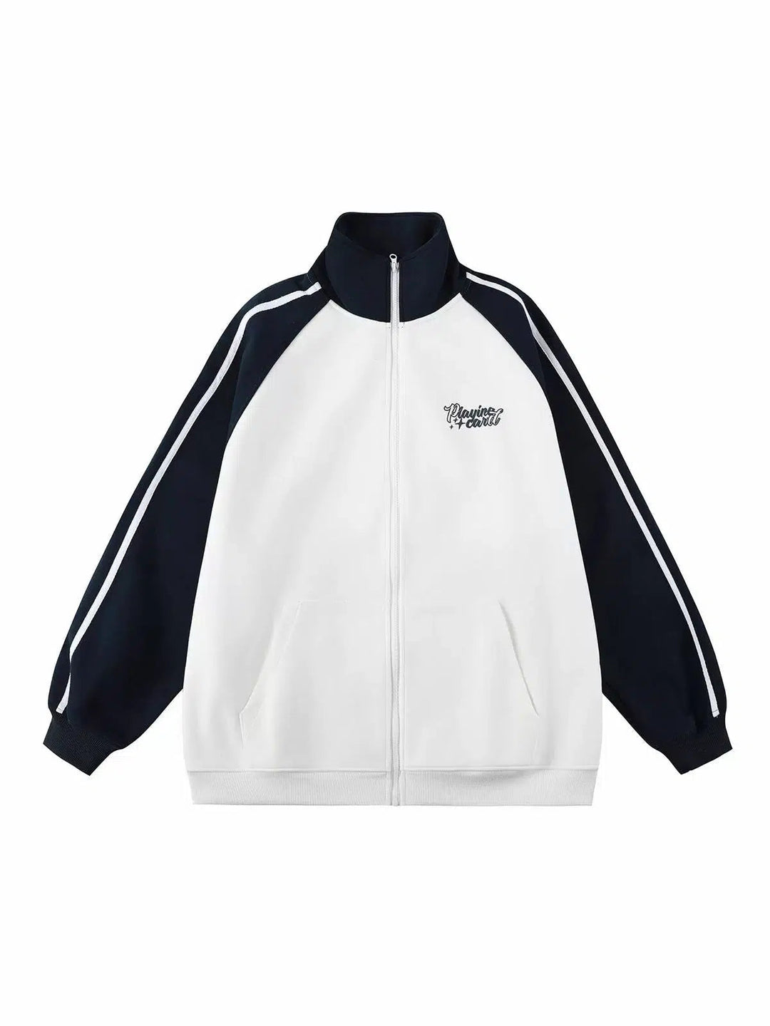 Stripe Detailing Zip-Up Jacket