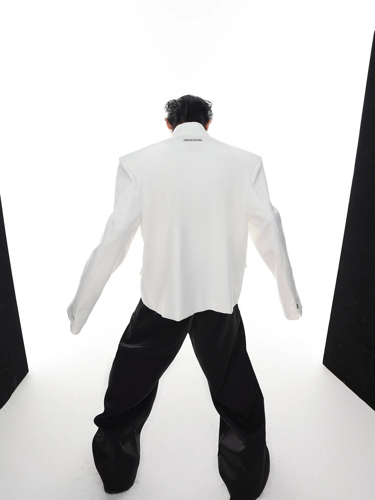 Metal Airplane Button Suit Jacket