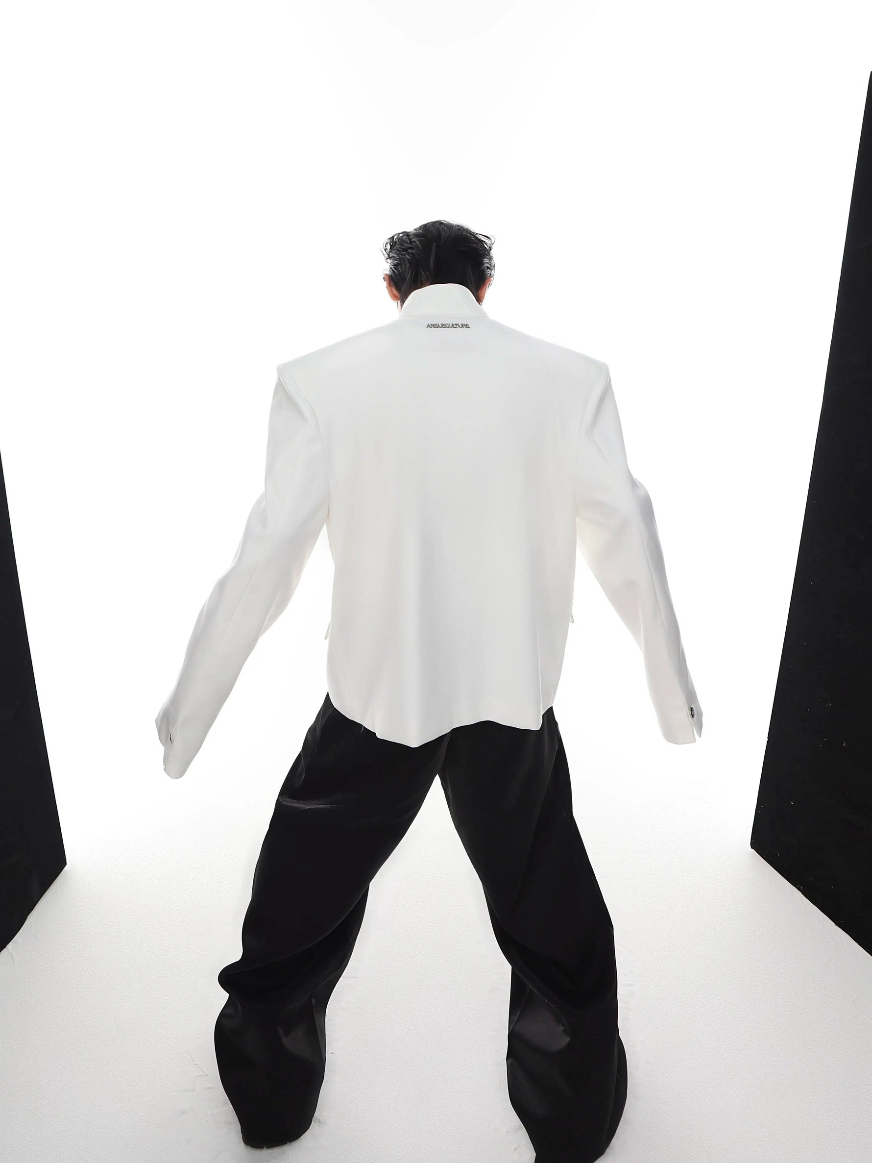 Metal Airplane Button Suit Jacket