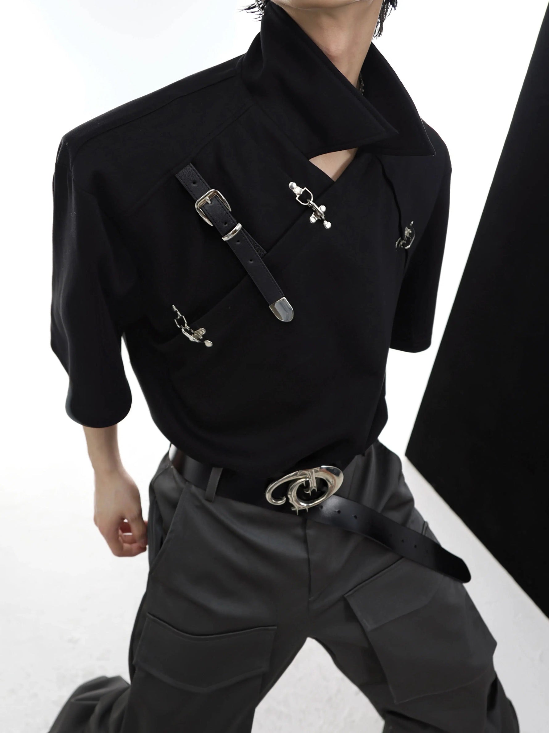 Metal Belt Buckle Polo T-shirt