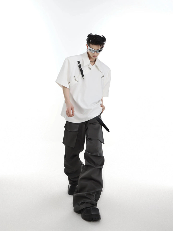 Metal Belt Buckle Polo T-shirt