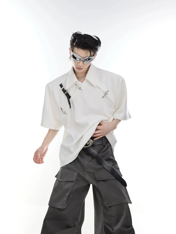 Metal Belt Buckle Polo T-shirt