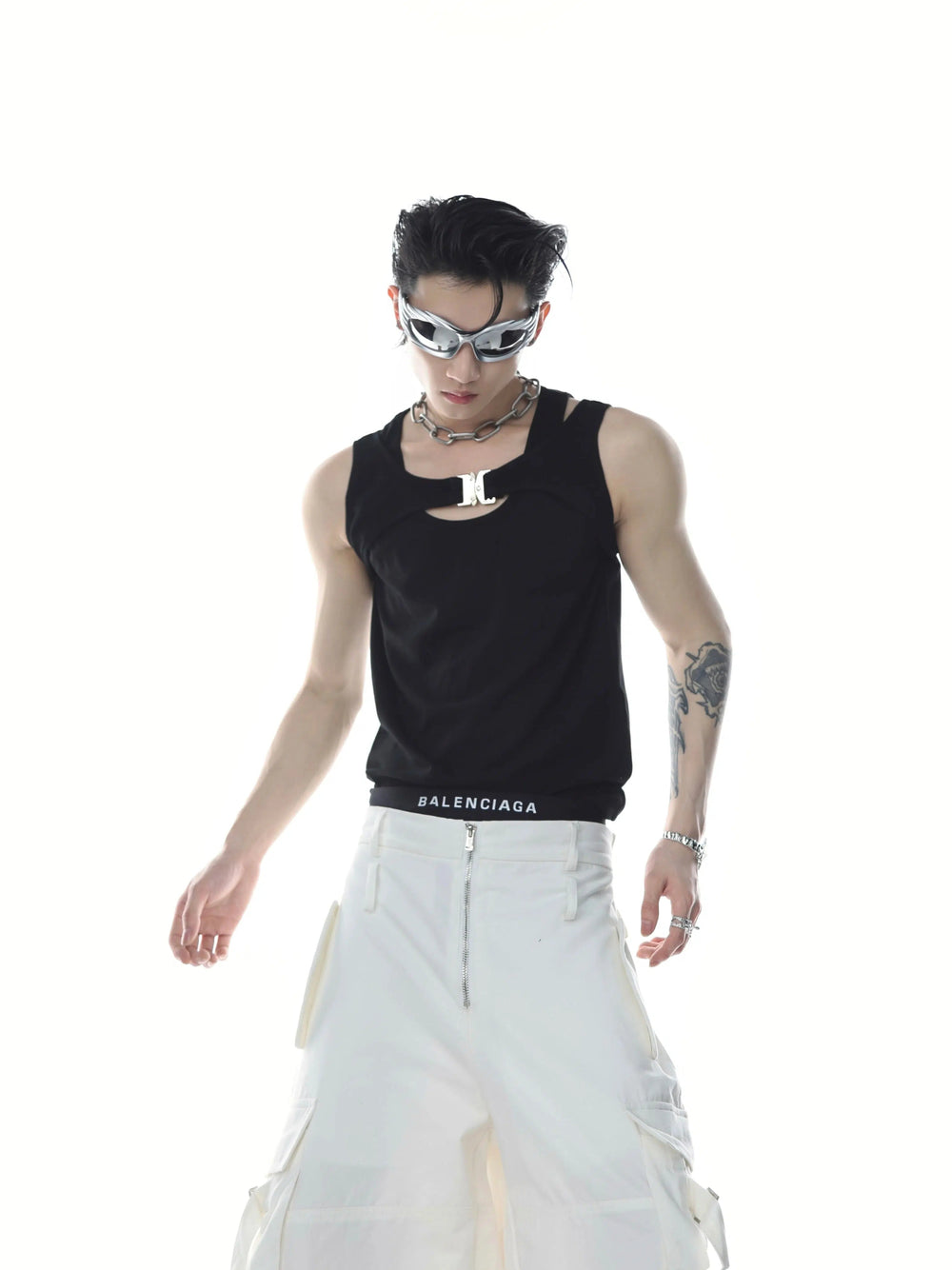 Metal Buckle I-shaped Vest
