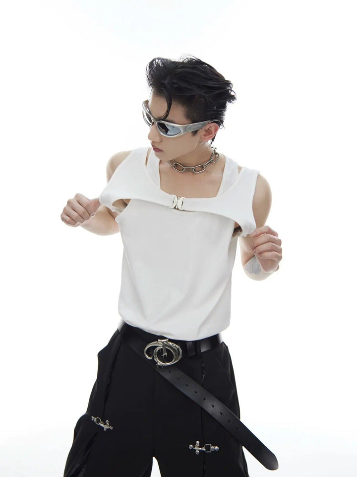 Metal Buckle I-shaped Vest