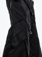 Metal Buckle Leather Micro-flared Pants