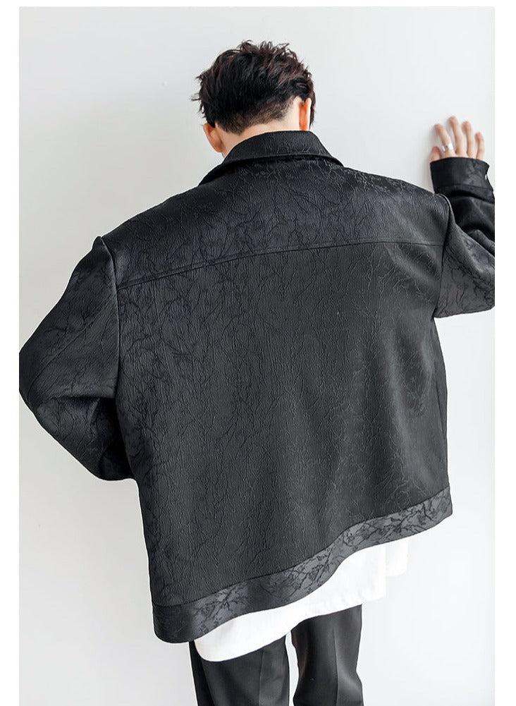 Metal Buckle Vintage Textured Jacket