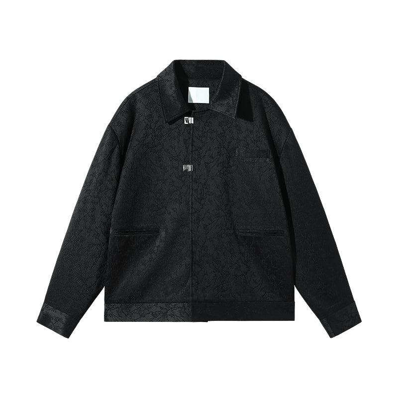 Metal Buckle Vintage Textured Jacket