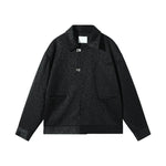 Metal Buckle Vintage Textured Jacket
