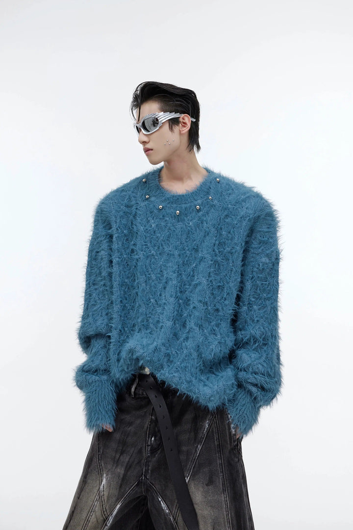 Metal Button Design Knitted Sweater
