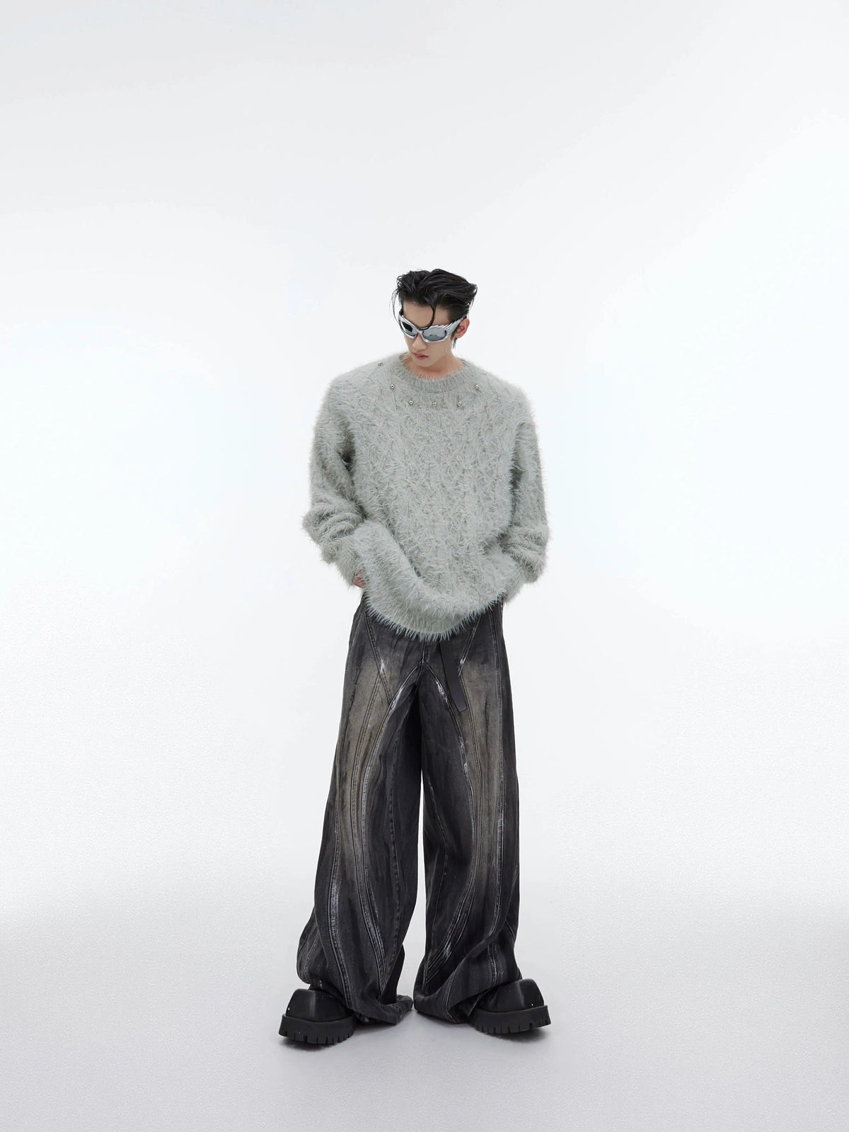 Metal Button Design Knitted Sweater