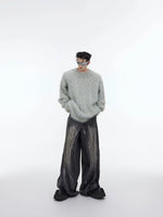 Metal Button Design Knitted Sweater