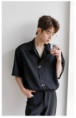 Metal Button Short Sleeve Shirt