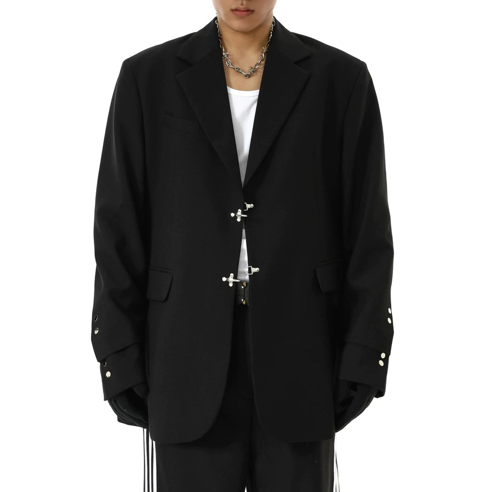 Metal Button Shoulder Pad Double-Layer Jacket
