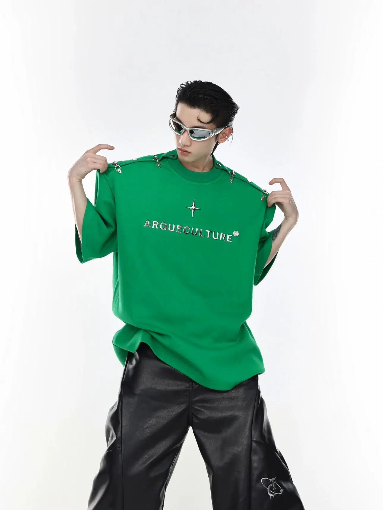 Metal Airplane One-Shoulder T-shirt