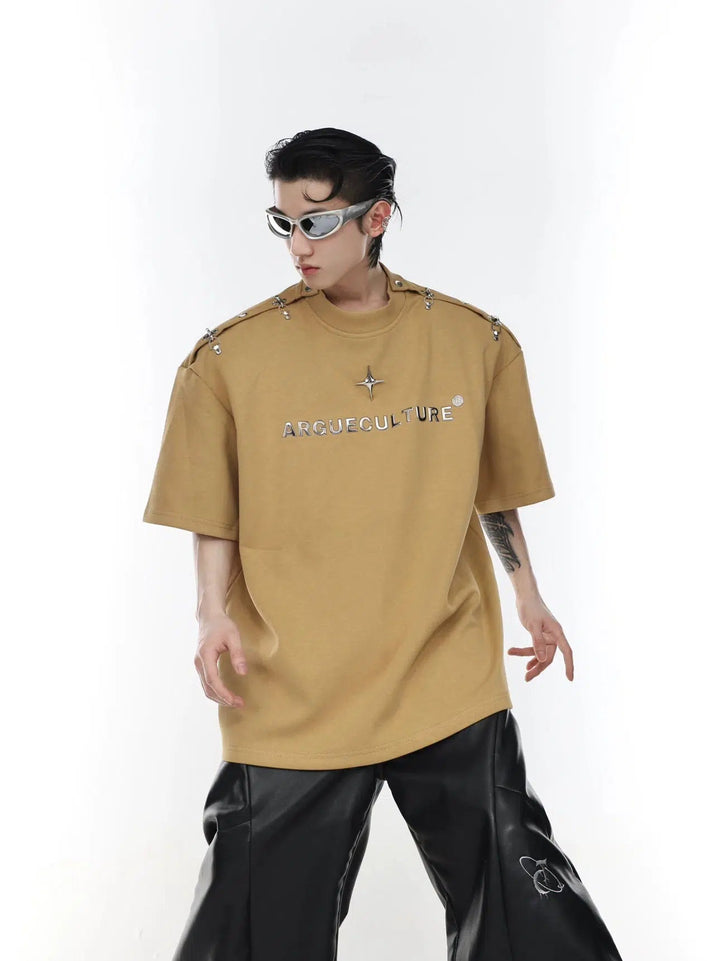Metal Airplane One-Shoulder T-shirt