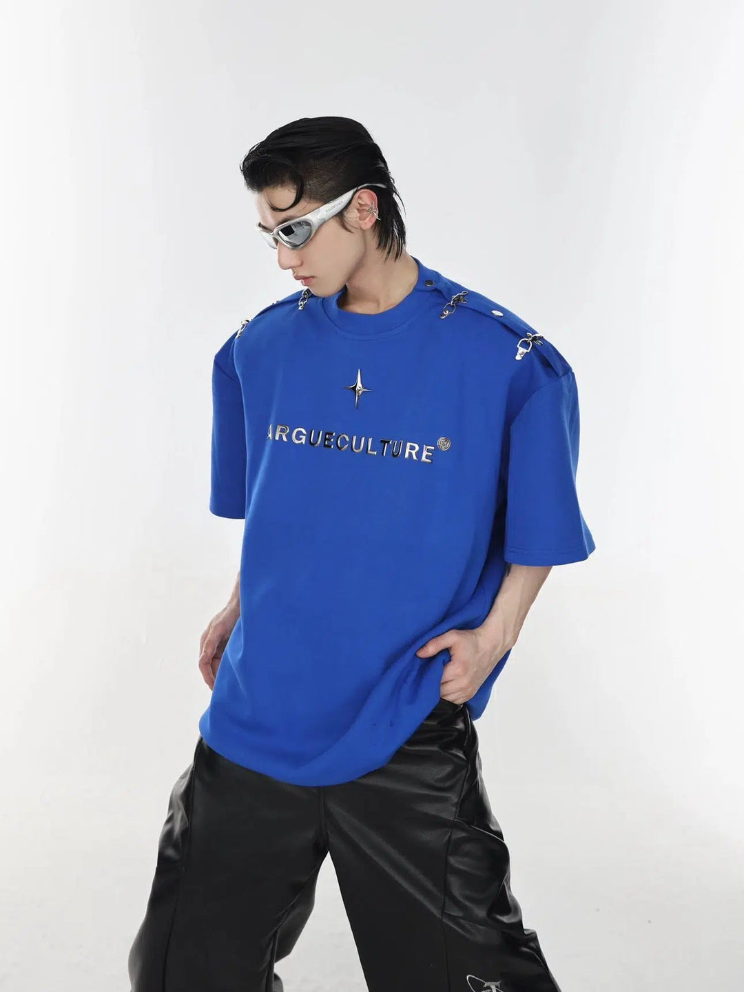 Metal Airplane One-Shoulder T-shirt
