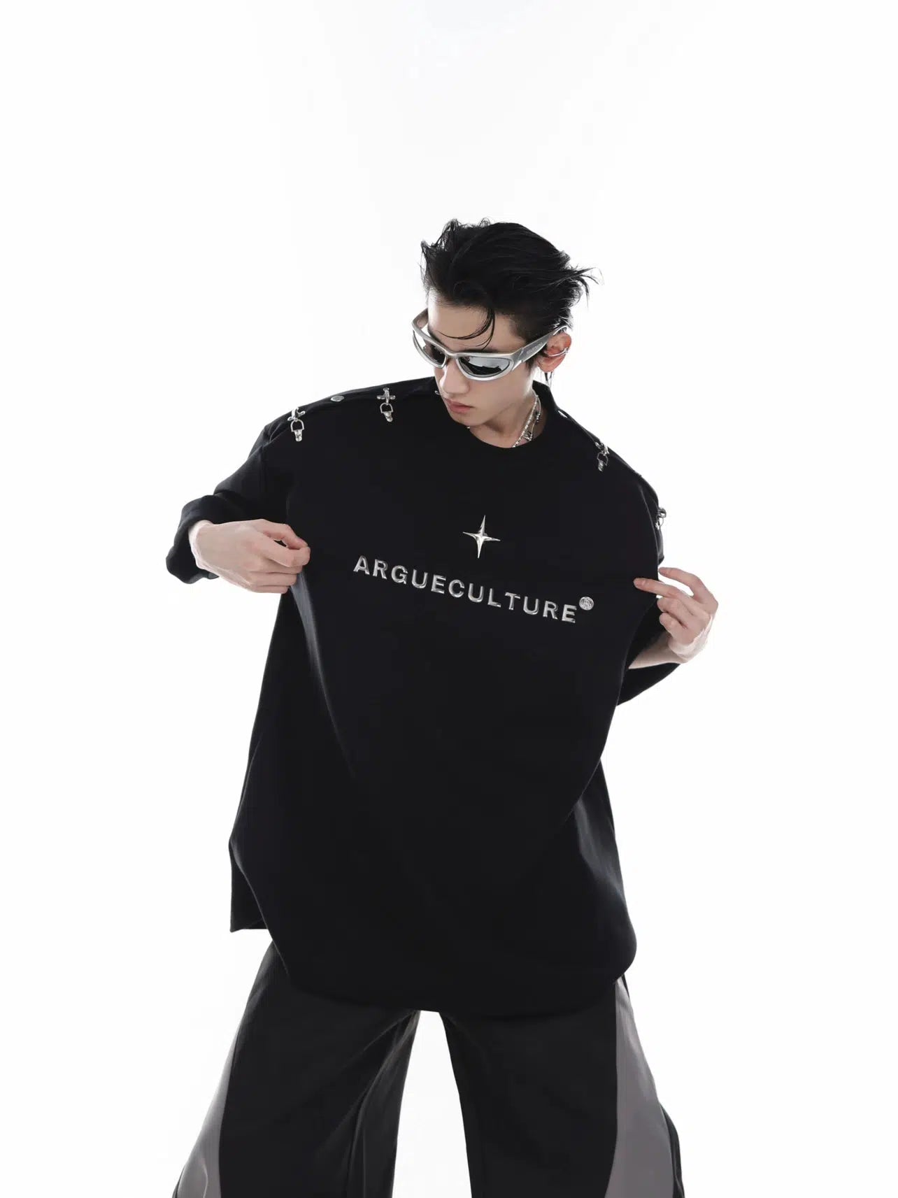 Metal Airplane One-Shoulder T-shirt