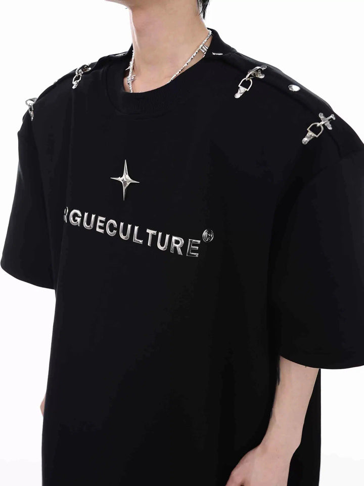 Metal Airplane One-Shoulder T-shirt