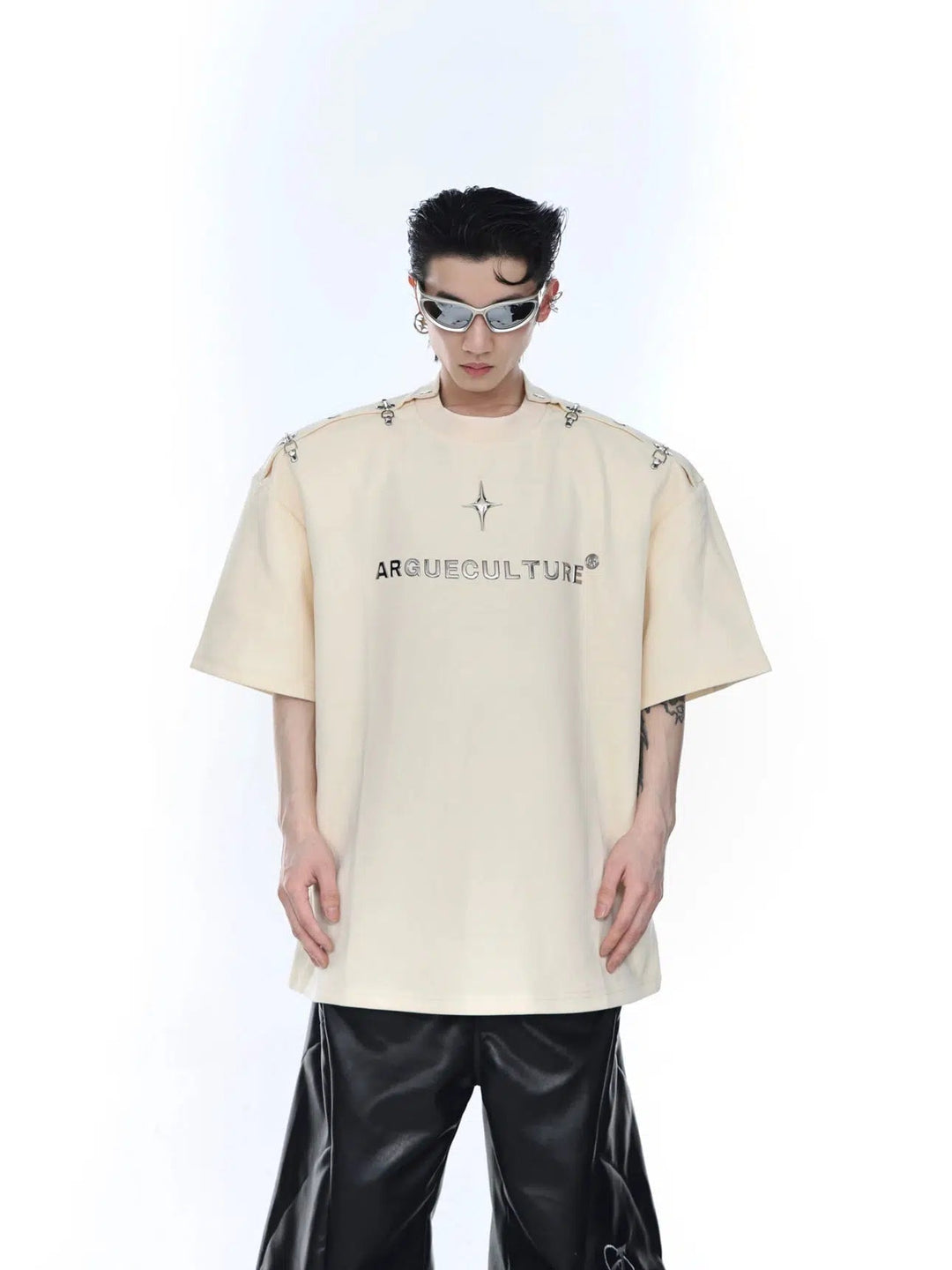 Metal Airplane One-Shoulder T-shirt