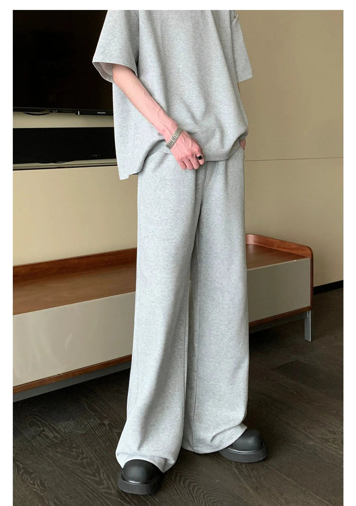 Metal Decoration Crew Neck T-shirt & Sweatpants Set