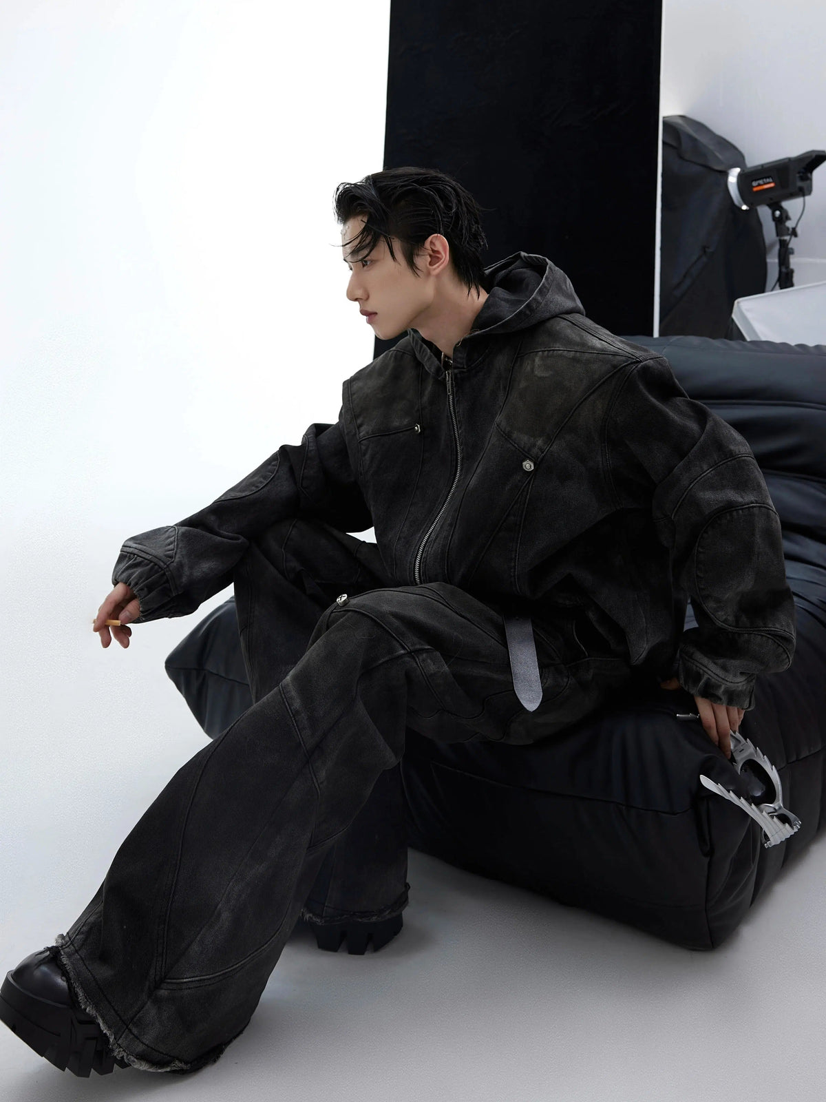 Metal Distressed Denim Jacket