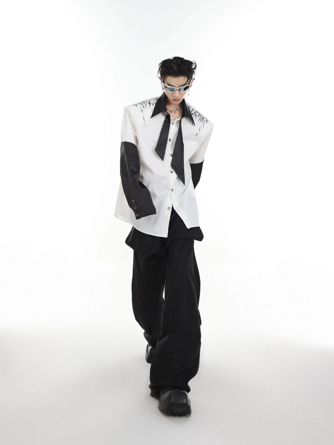 Metal Decoration Loose Cardigan Shirt