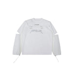 Metal Logo Mesh Spliced Long-sleeve Shirt