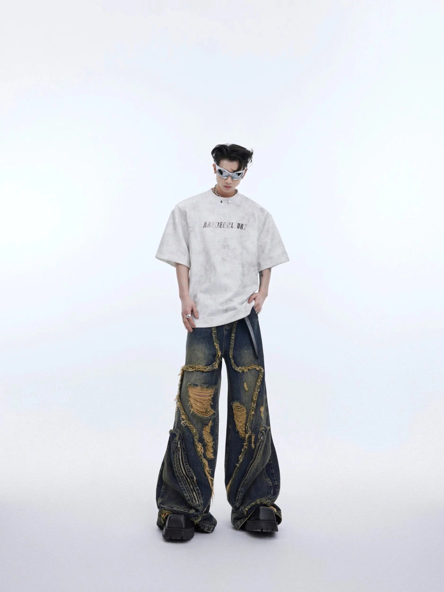 Metal Print Embellishment T-Shirt