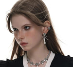 Metal Rose Ear Clips