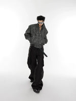 Metal Zipper Polka Dot Gradient Jacket