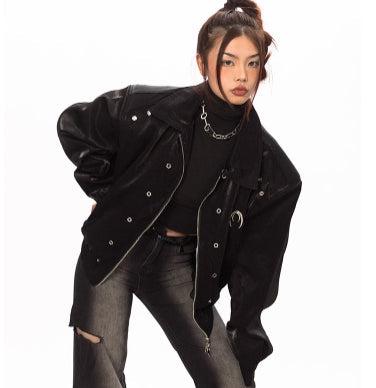 Metallic Jacket With Shoulder Pads