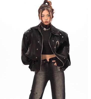Metallic Jacket With Shoulder Pads