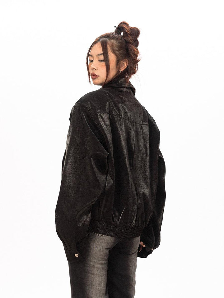 Metallic Jacket With Shoulder Pads
