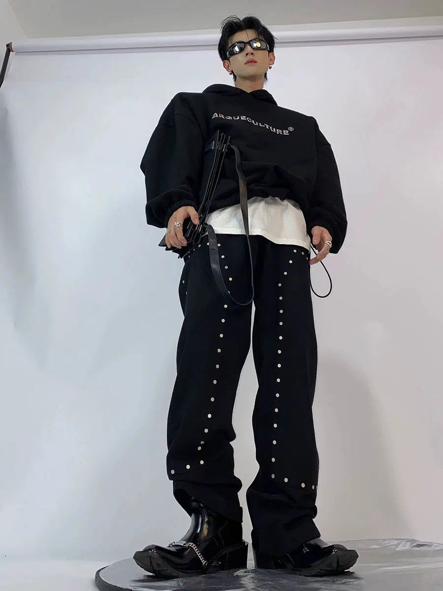 Metallic Printed Hooded Sweatshirt