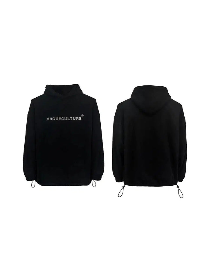 Metallic Printed Hooded Sweatshirt