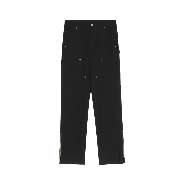 Micro-flared Zipper Overalls Pants