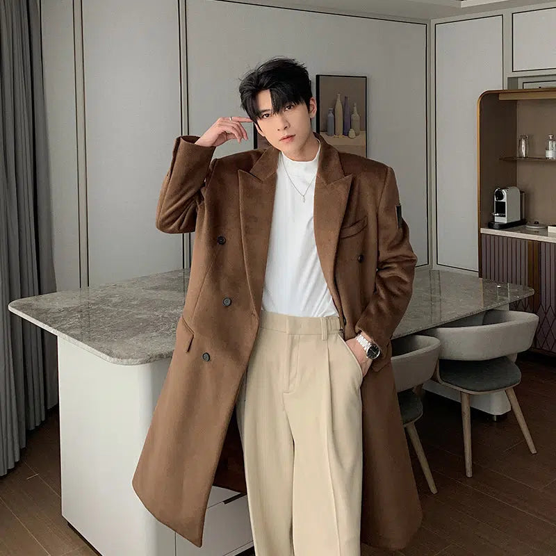 Wool mid length coat discount