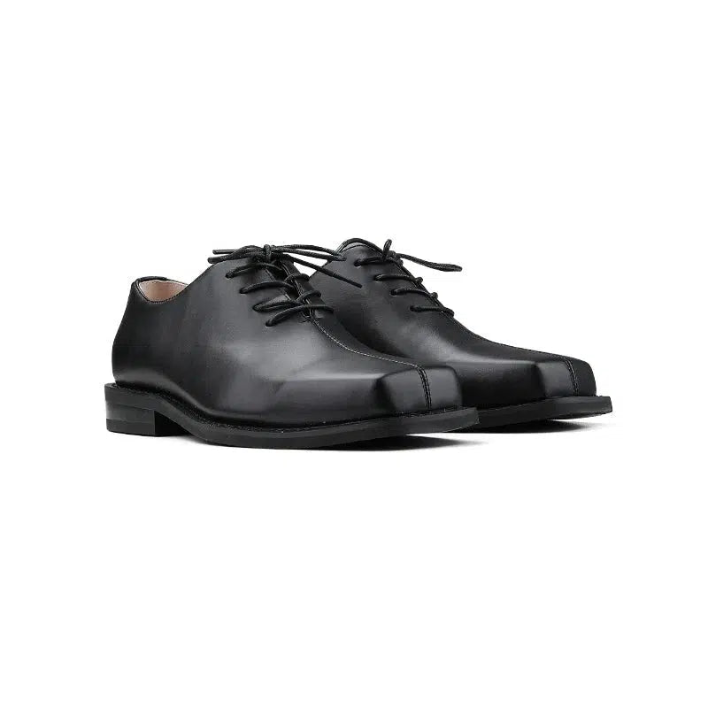 Midline Design Square Toe Leather Shoes