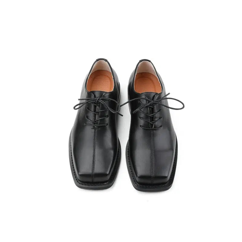 Midline Design Square Toe Leather Shoes