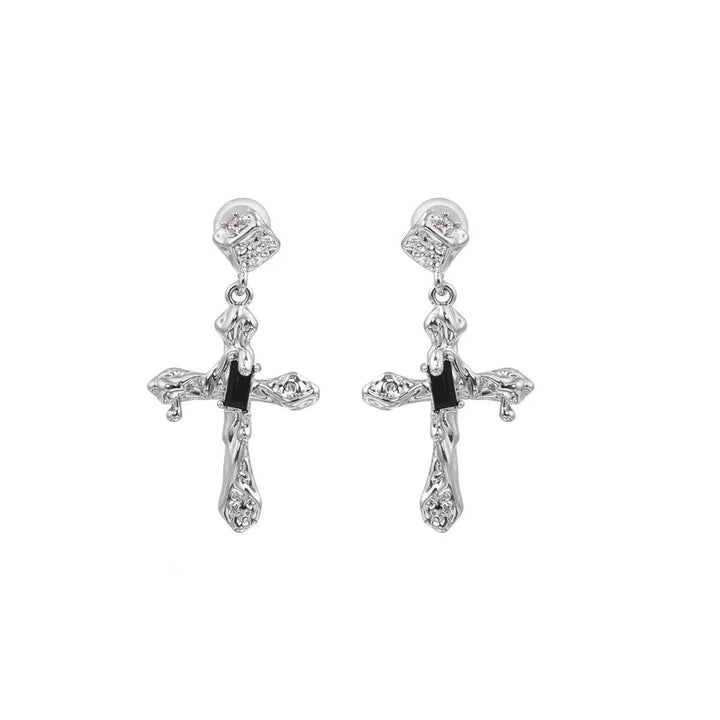 Mini Cross Earrings