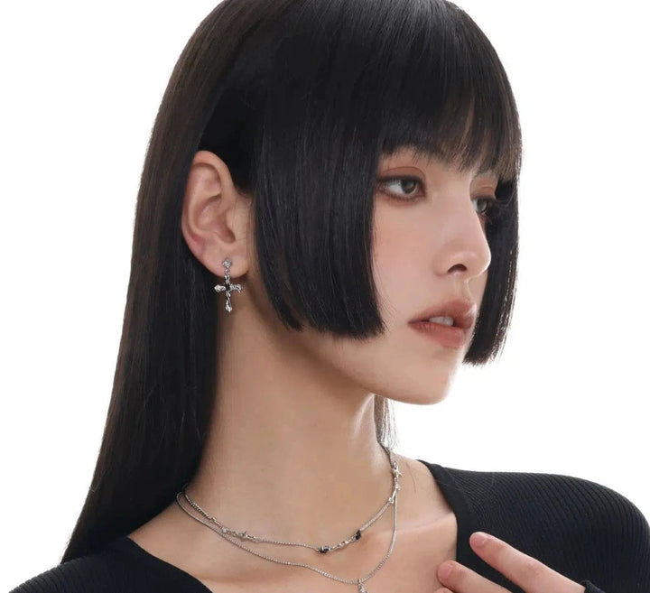 Mini Cross Earrings