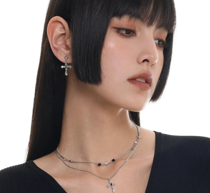 Mini Cross Earrings