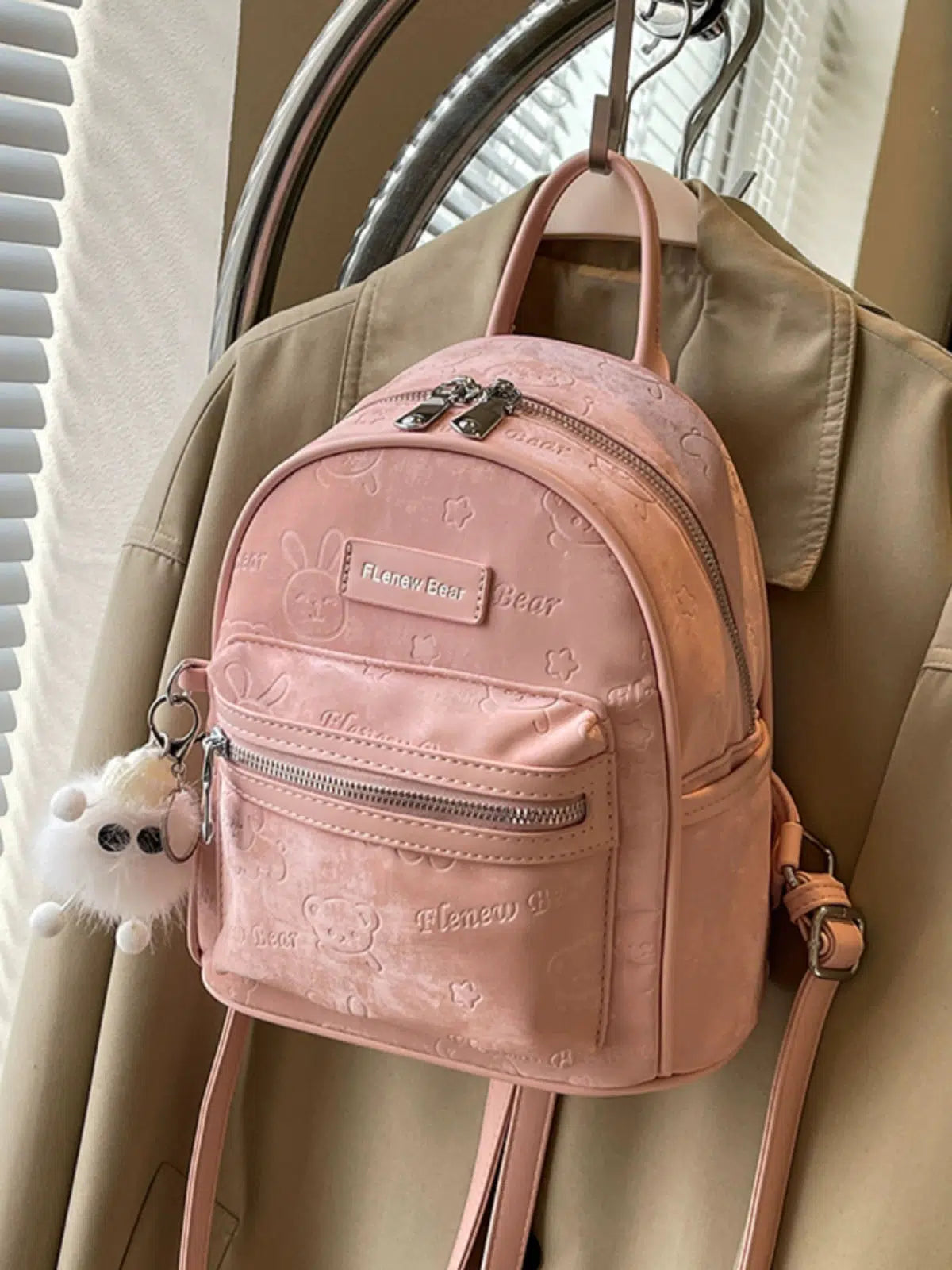 Mini Embossed Bear Backpack