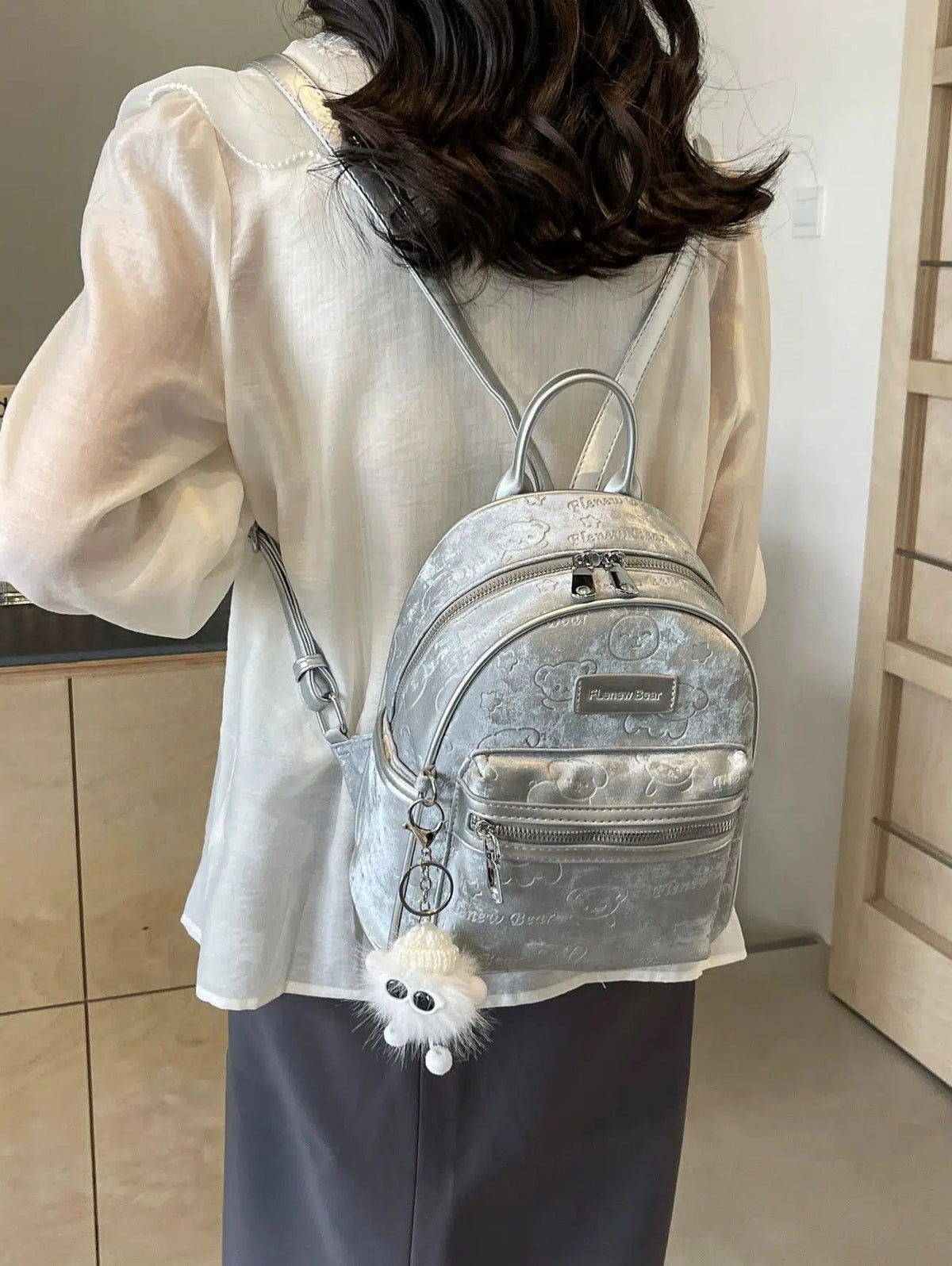 Mini Embossed Bear Backpack