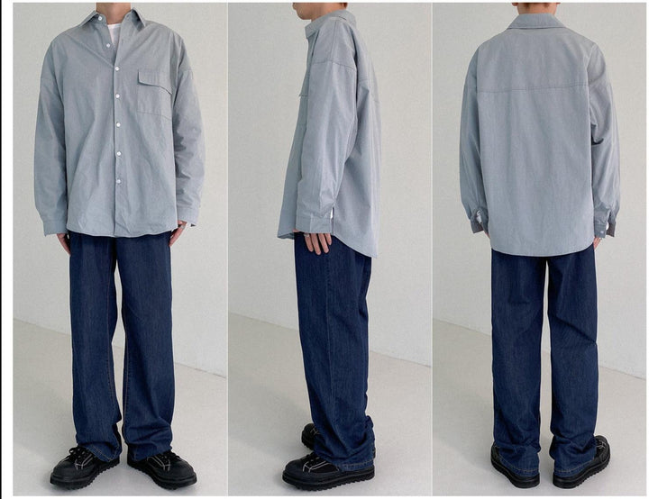 Minimalist Cargo Long-sleeved casual shirt