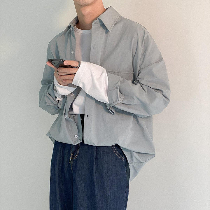 Minimalist Cargo Long-sleeved casual shirt