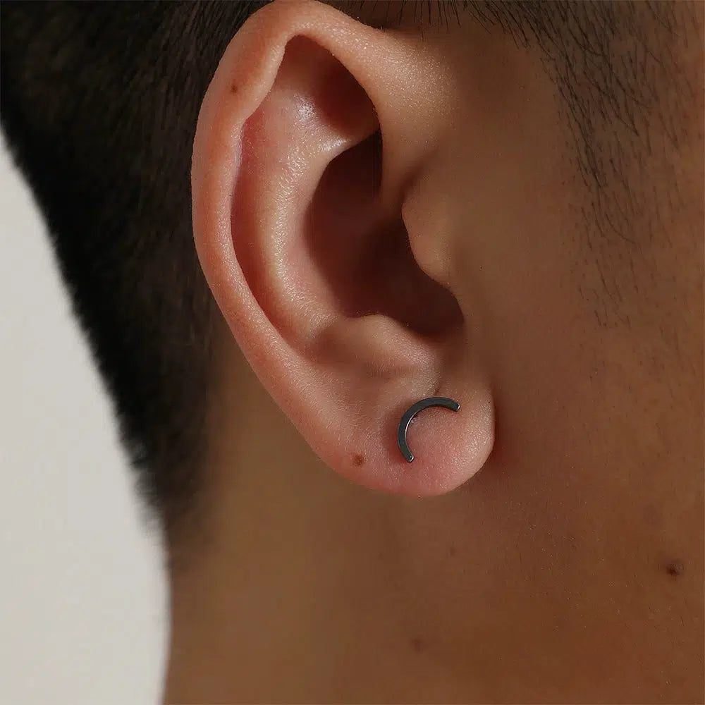 Minimalist Crescent Stud Earrings